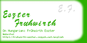 eszter fruhwirth business card